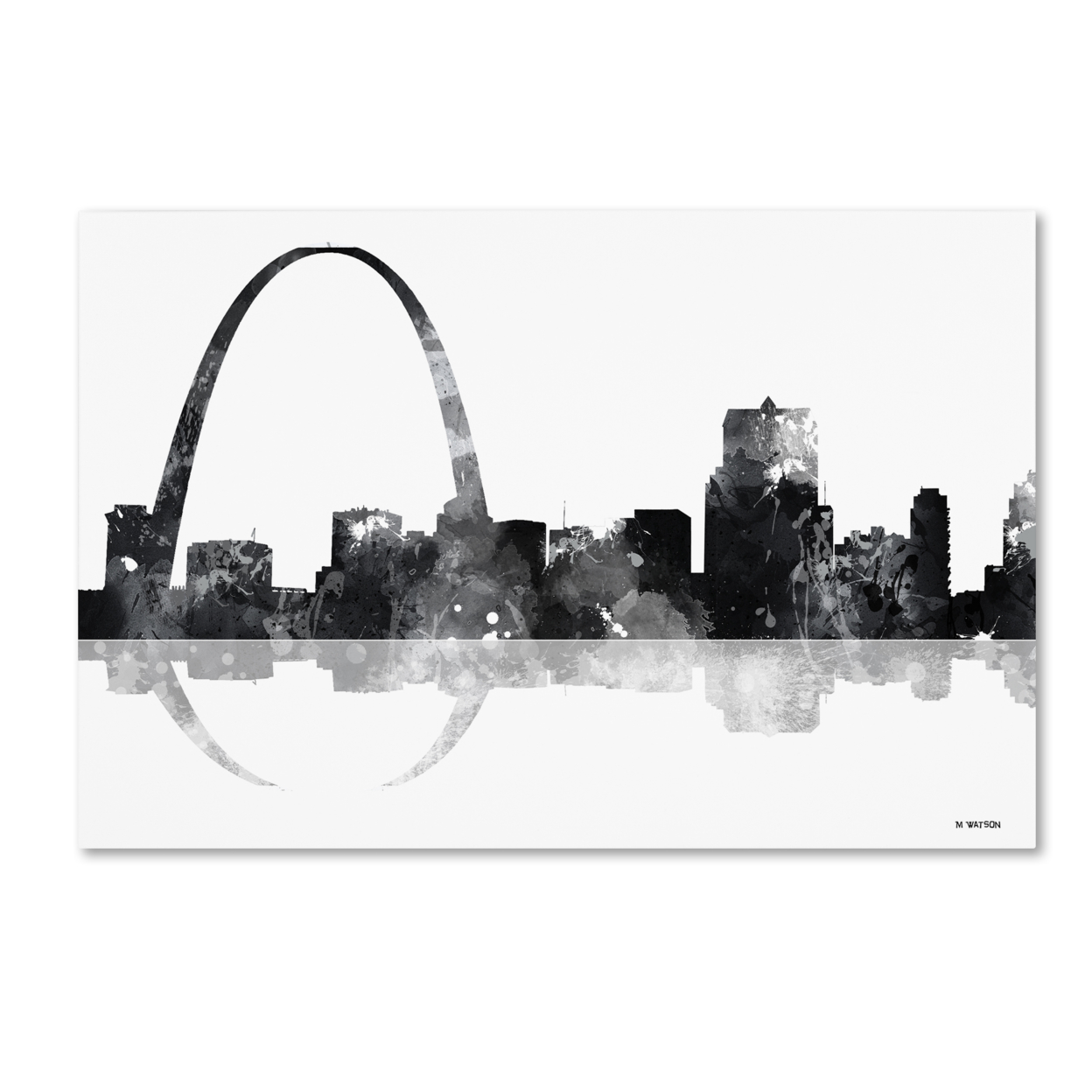 Marlene Watson 'Gateway Arch St Louis MO Skyline BG-1' Canvas Art 16 X 24