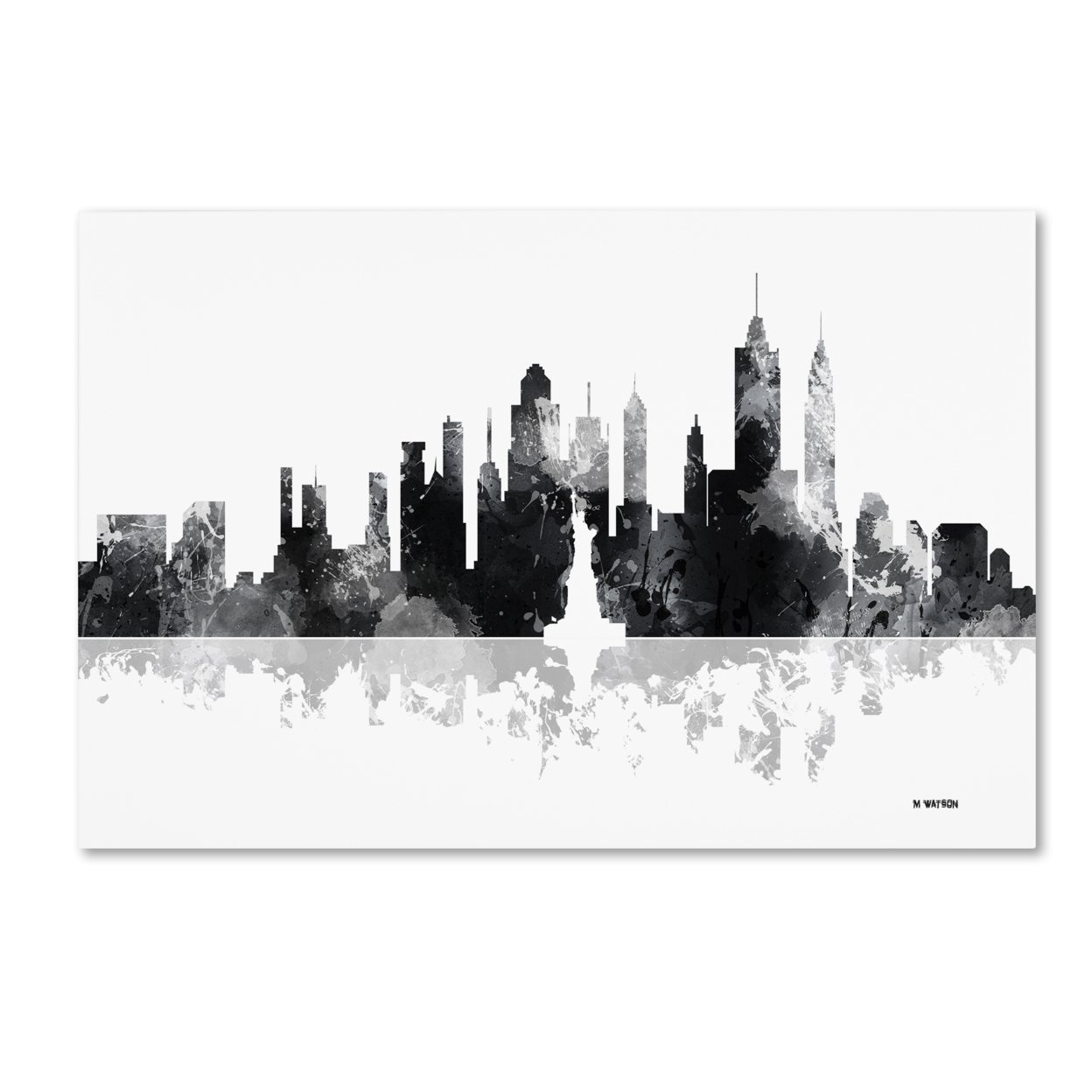 Marlene Watson 'New York New York Skyline BG-1' Canvas Art 16 X 24