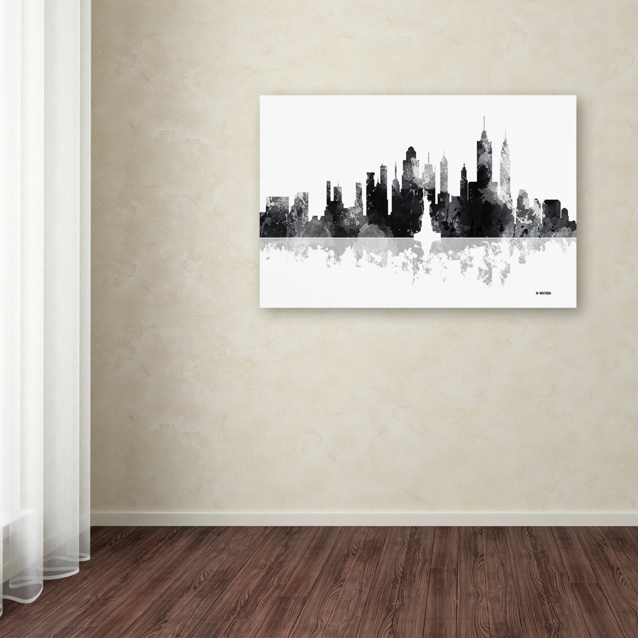 Marlene Watson 'New York New York Skyline BG-1' Canvas Art 16 X 24