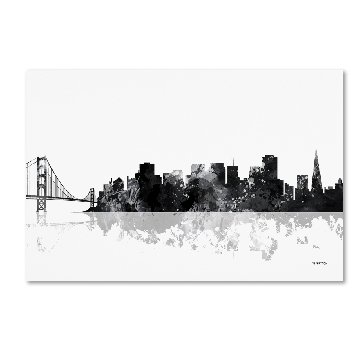 Marlene Watson 'San Francisco California Skyline BG-1' Canvas Art 16 X 24