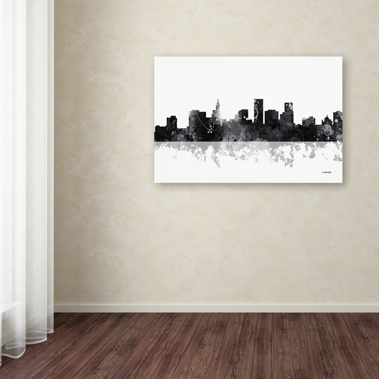 Marlene Watson 'St Paul Minnesota Skyline BG-1' Canvas Art 16 X 24