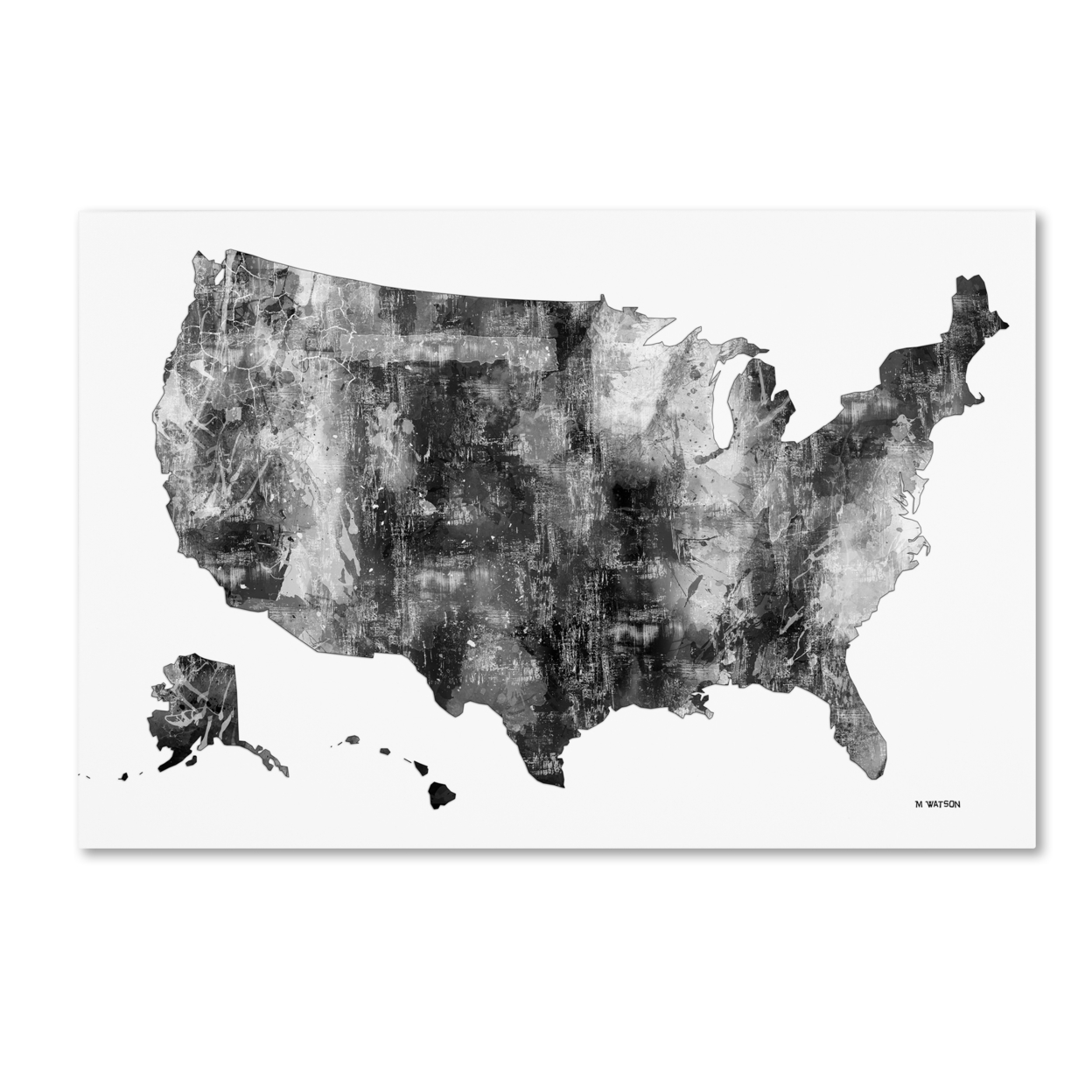 Marlene Watson 'USA Map BG-1' Canvas Art 16 X 24