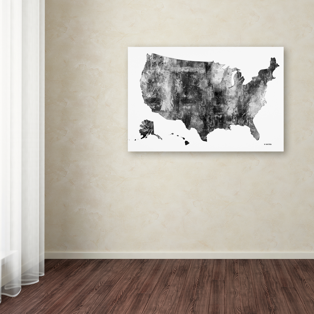Marlene Watson 'USA Map BG-1' Canvas Art 16 X 24