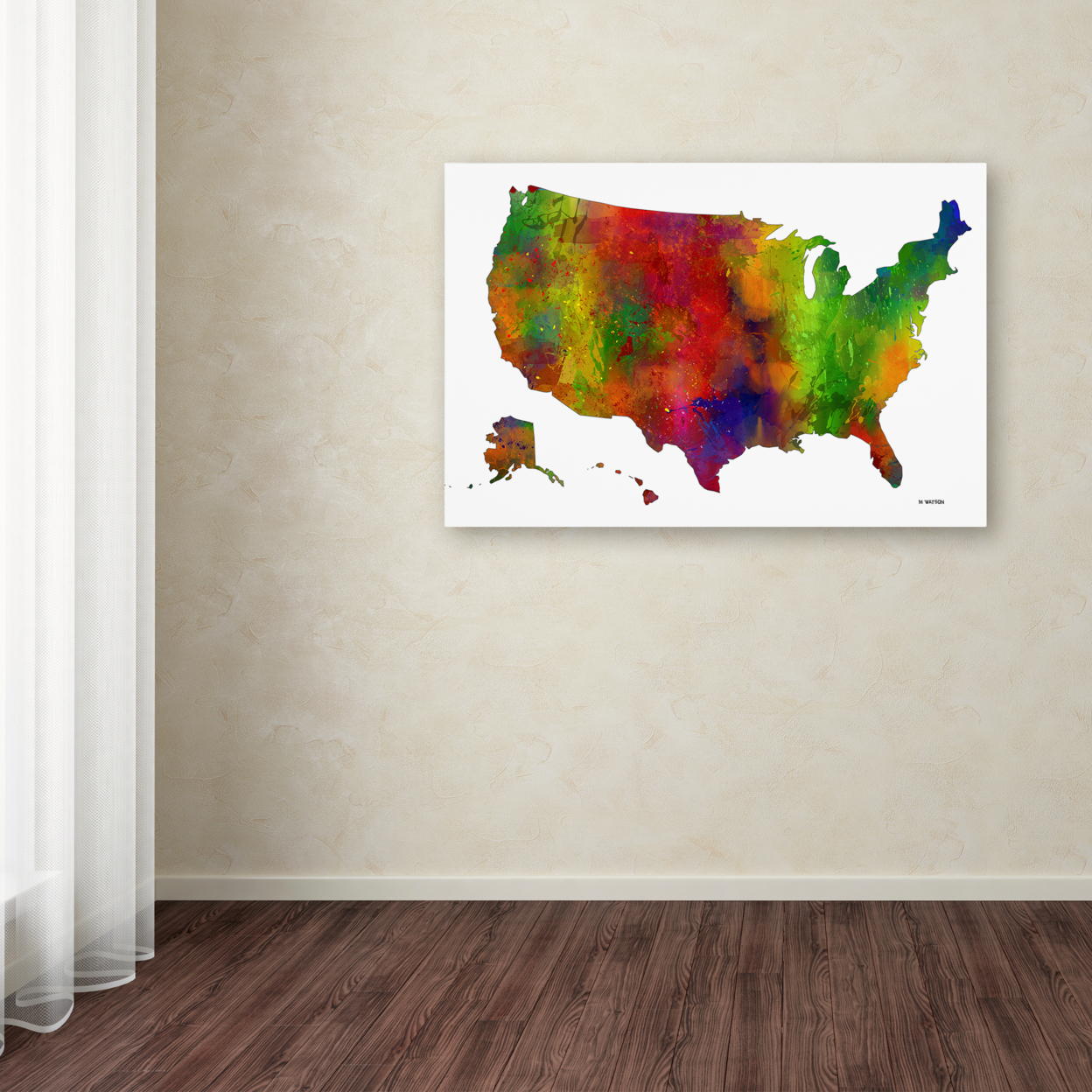 Marlene Watson 'USA Map Clr-1' Canvas Art 16 X 24
