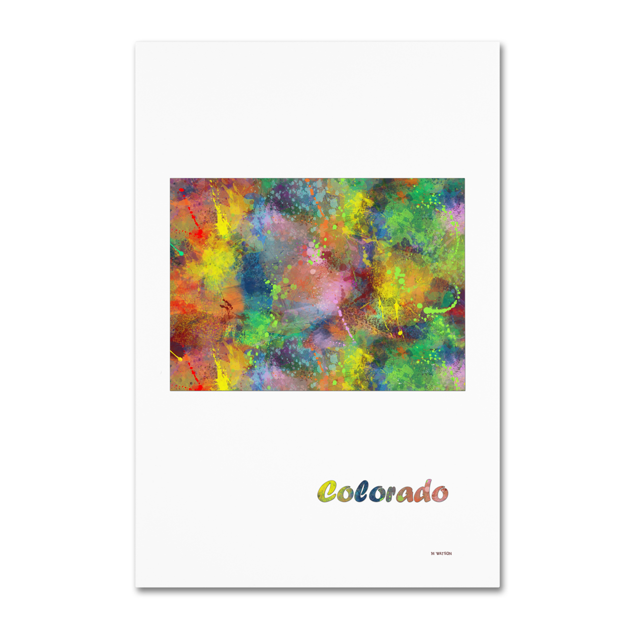 Marlene Watson 'Colorado State Map-1' Canvas Art 16 X 24