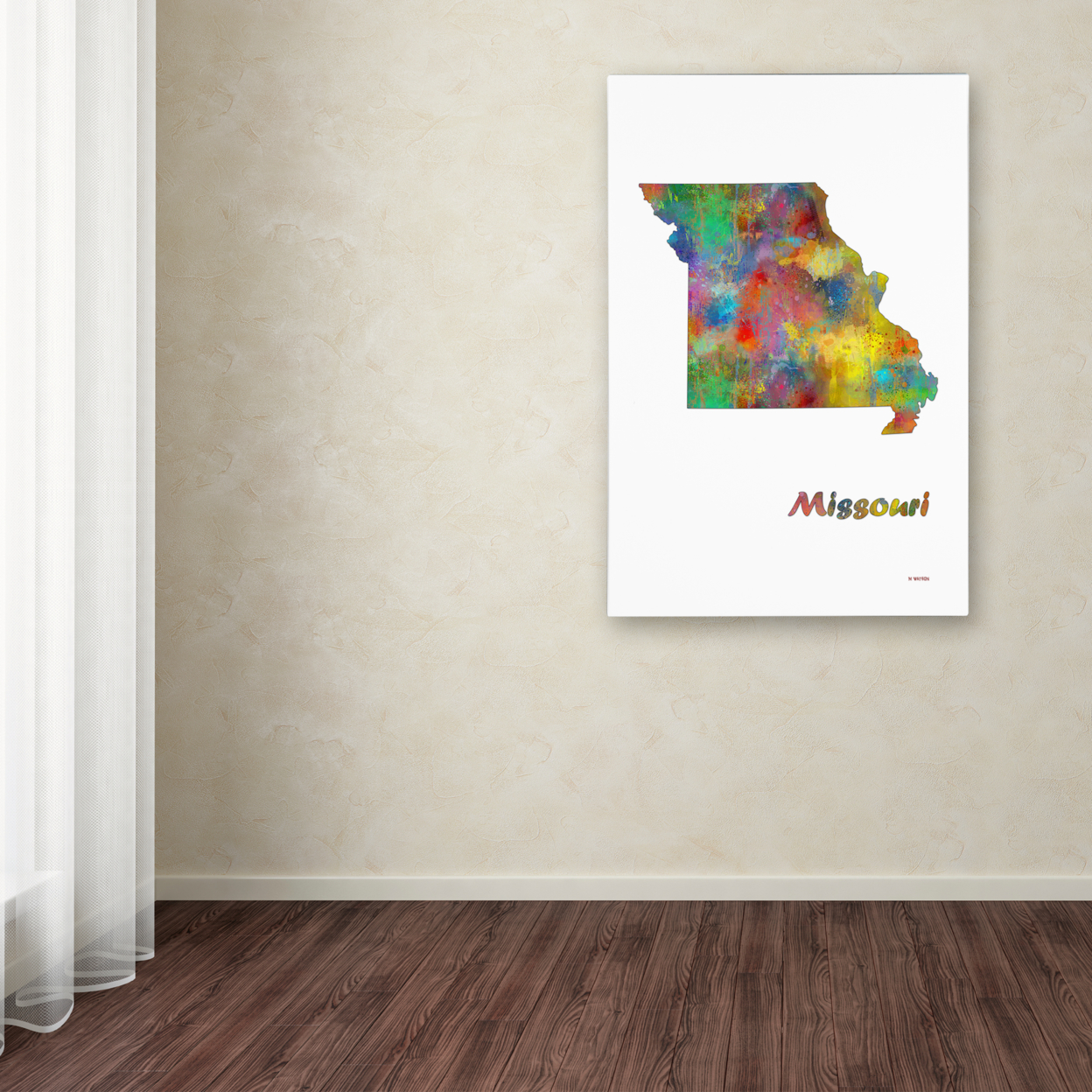 Marlene Watson 'Missouri State Map-1' Canvas Art 16 X 24