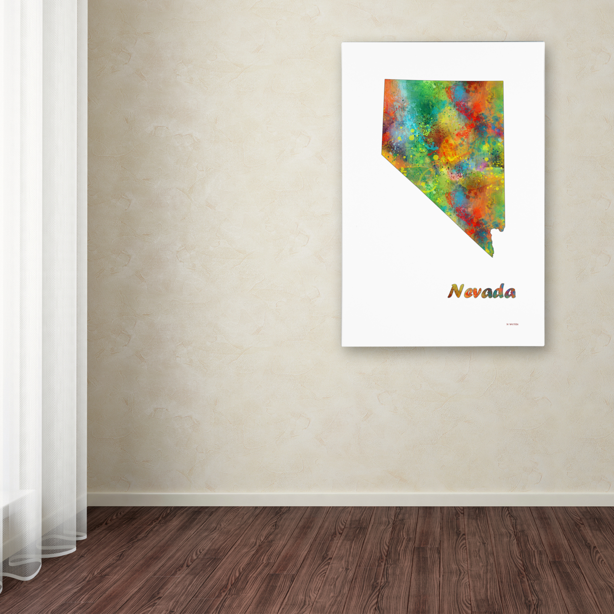 Marlene Watson 'Nevada State Map-1' Canvas Art 16 X 24