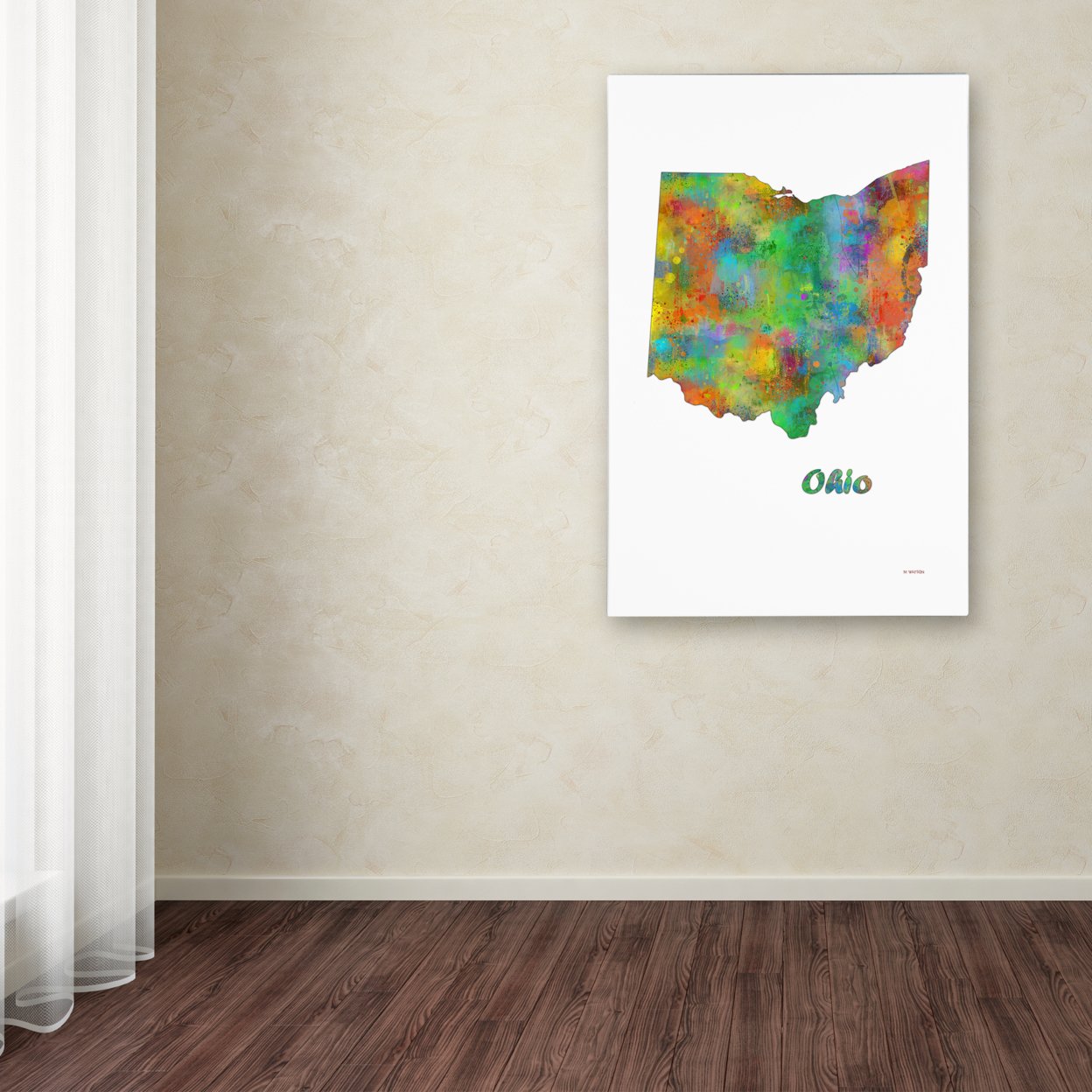 Marlene Watson 'Ohio State Map-1' Canvas Art 16 X 24