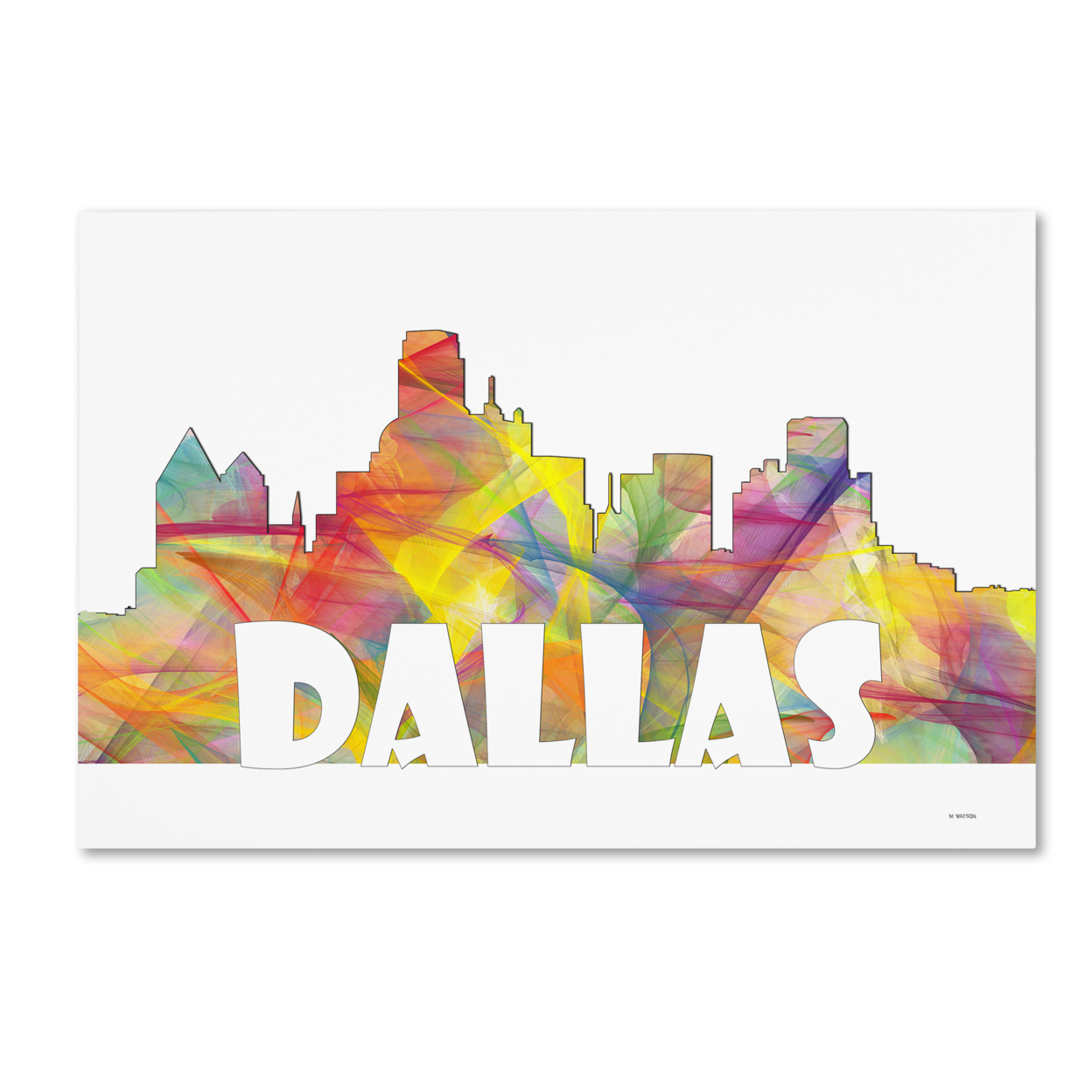 Marlene Watson 'Dallas Texas Skyline Mclr-2' Canvas Art 16 X 24