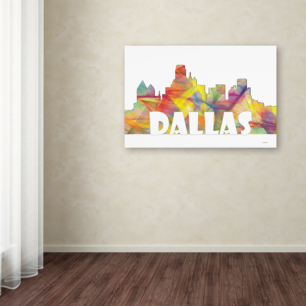 Marlene Watson 'Dallas Texas Skyline Mclr-2' Canvas Art 16 X 24