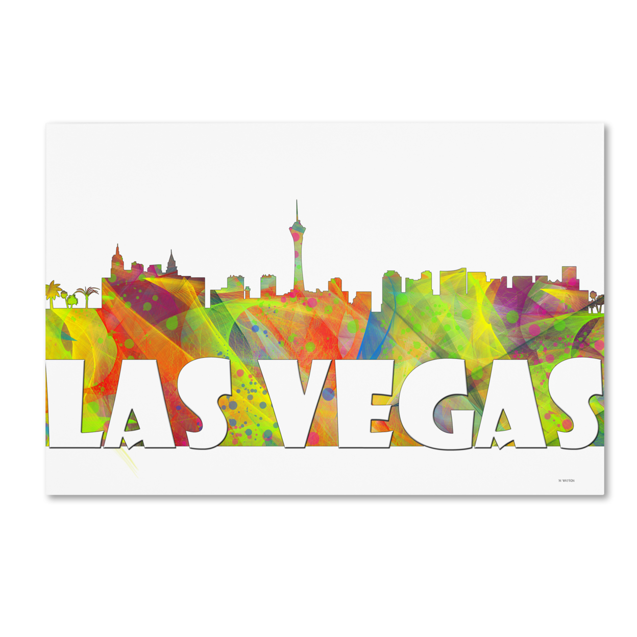 Marlene Watson 'Las Vegas Nevada Skyline Mclr-2' Canvas Art 16 X 24