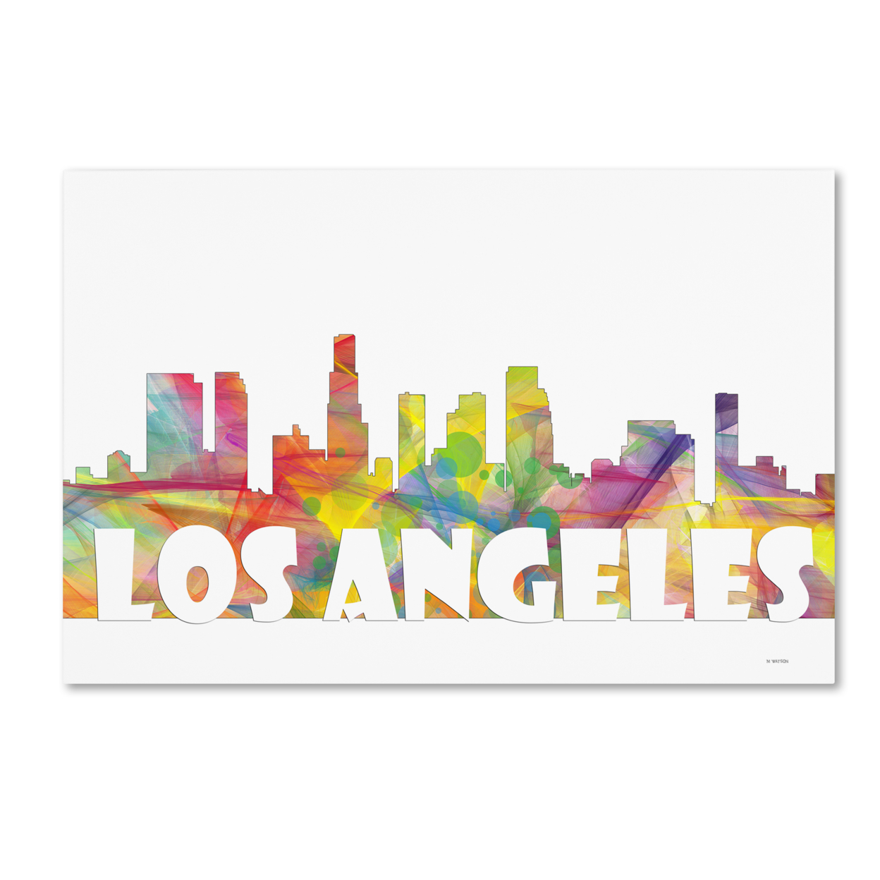 Marlene Watson 'Los Angeles California Skyline Mclr-2' Canvas Art 16 X 24