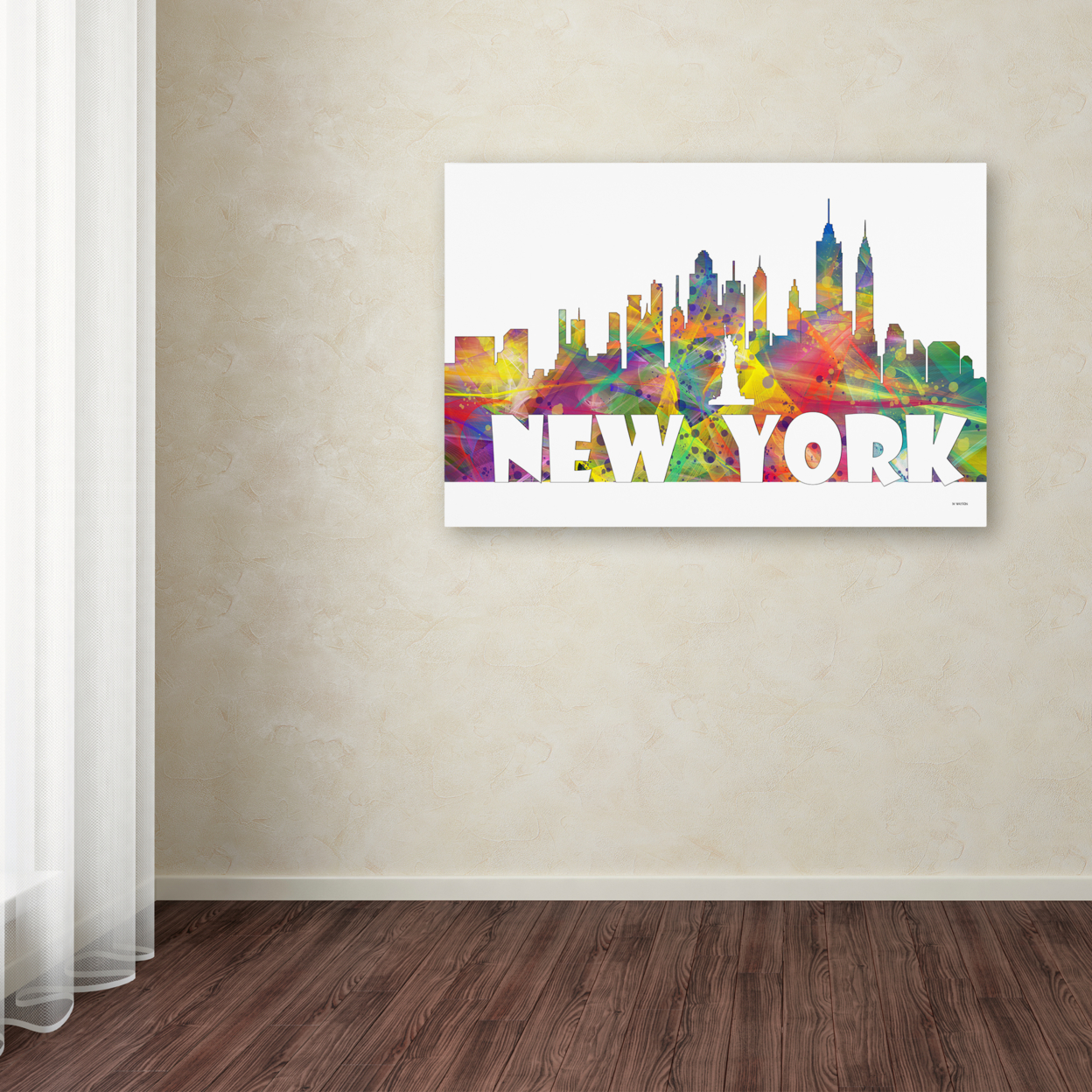 Marlene Watson 'New York New York Skyline Mclr-2' Canvas Art 16 X 24