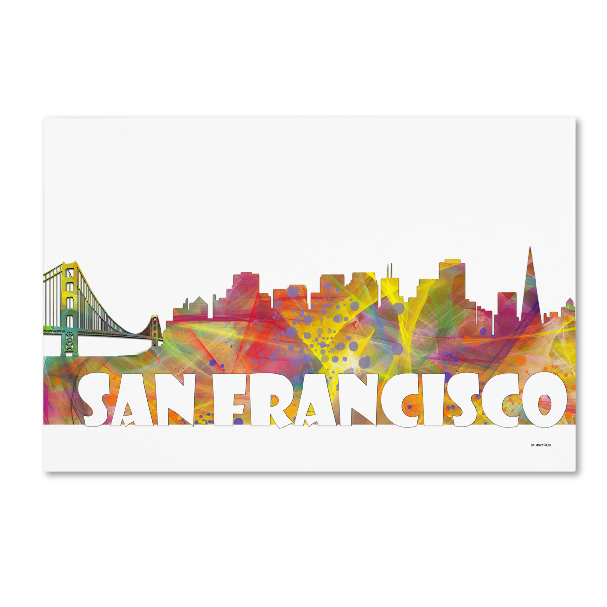 Marlene Watson 'San Francisco Skyline Mclr-2' Canvas Art 16 X 24