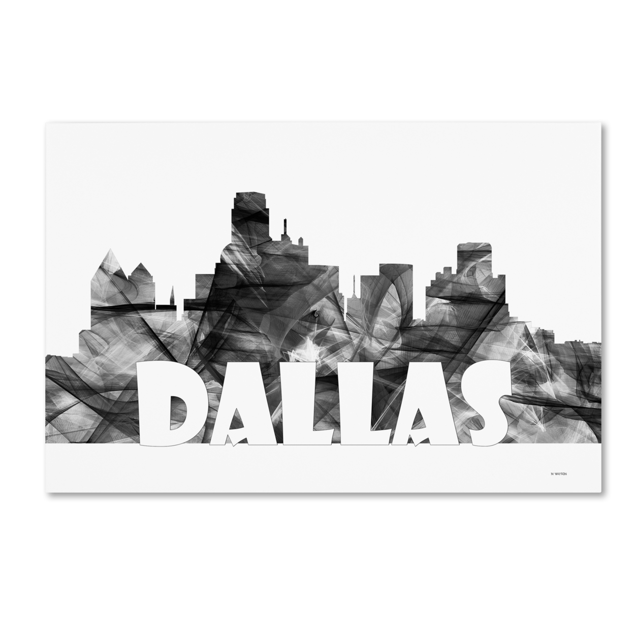 Marlene Watson 'Dallas Texas Skyline BG-2' Canvas Art 16 X 24
