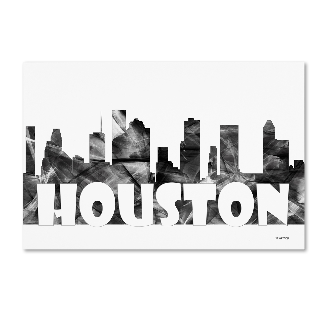 Marlene Watson 'Houston Texas Skyline BG-2' Canvas Art 16 X 24