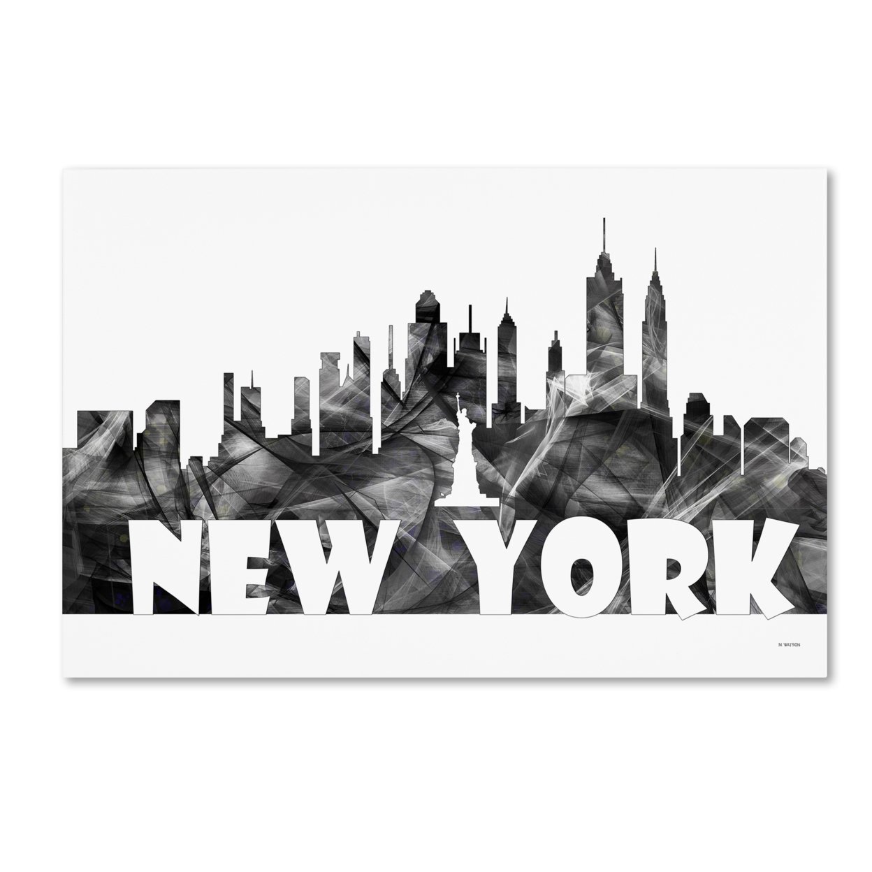 Marlene Watson 'New York New York Skyline BG-2' Canvas Art 16 X 24