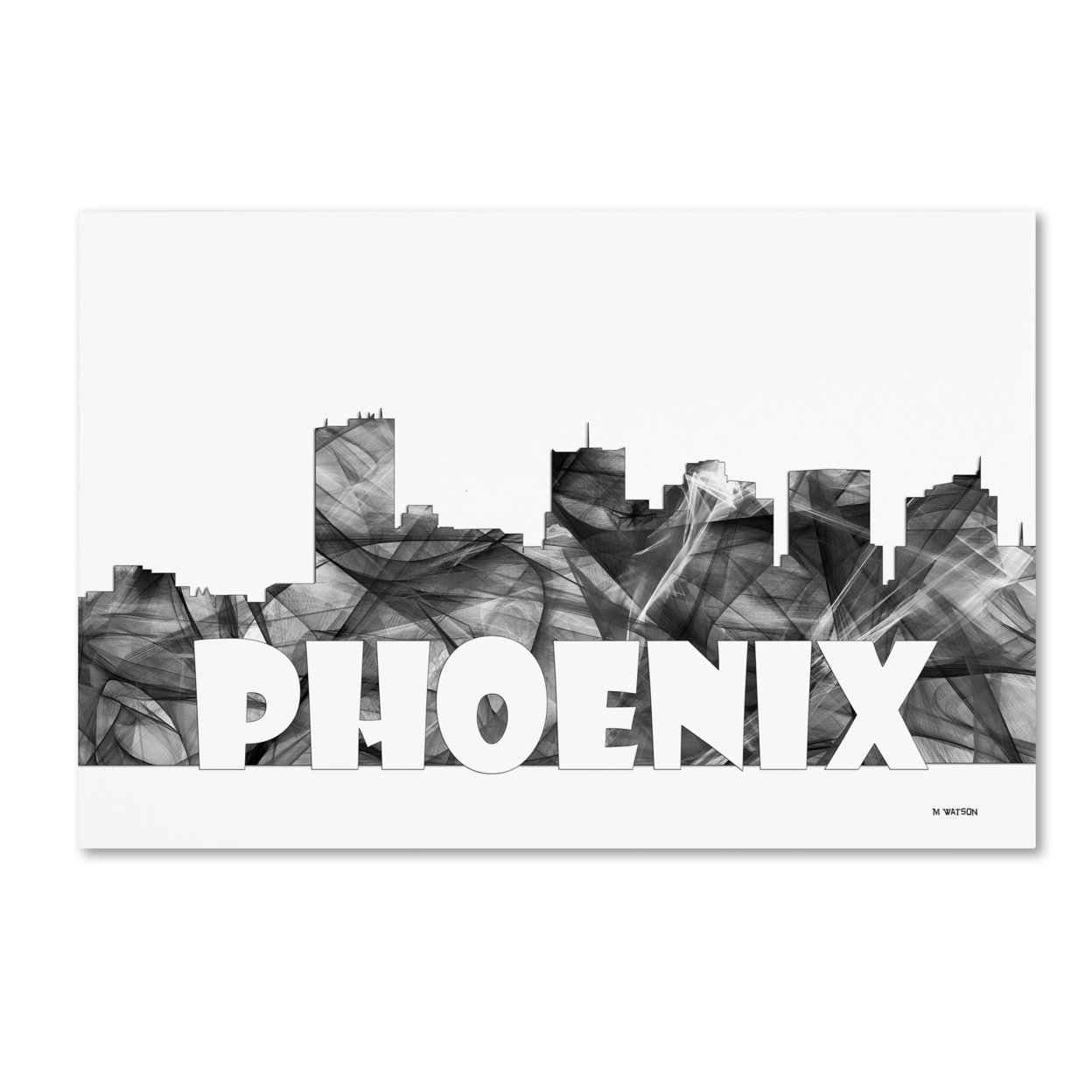 Marlene Watson 'Phoenix Arizona Skyline BG-2' Canvas Art 16 X 24