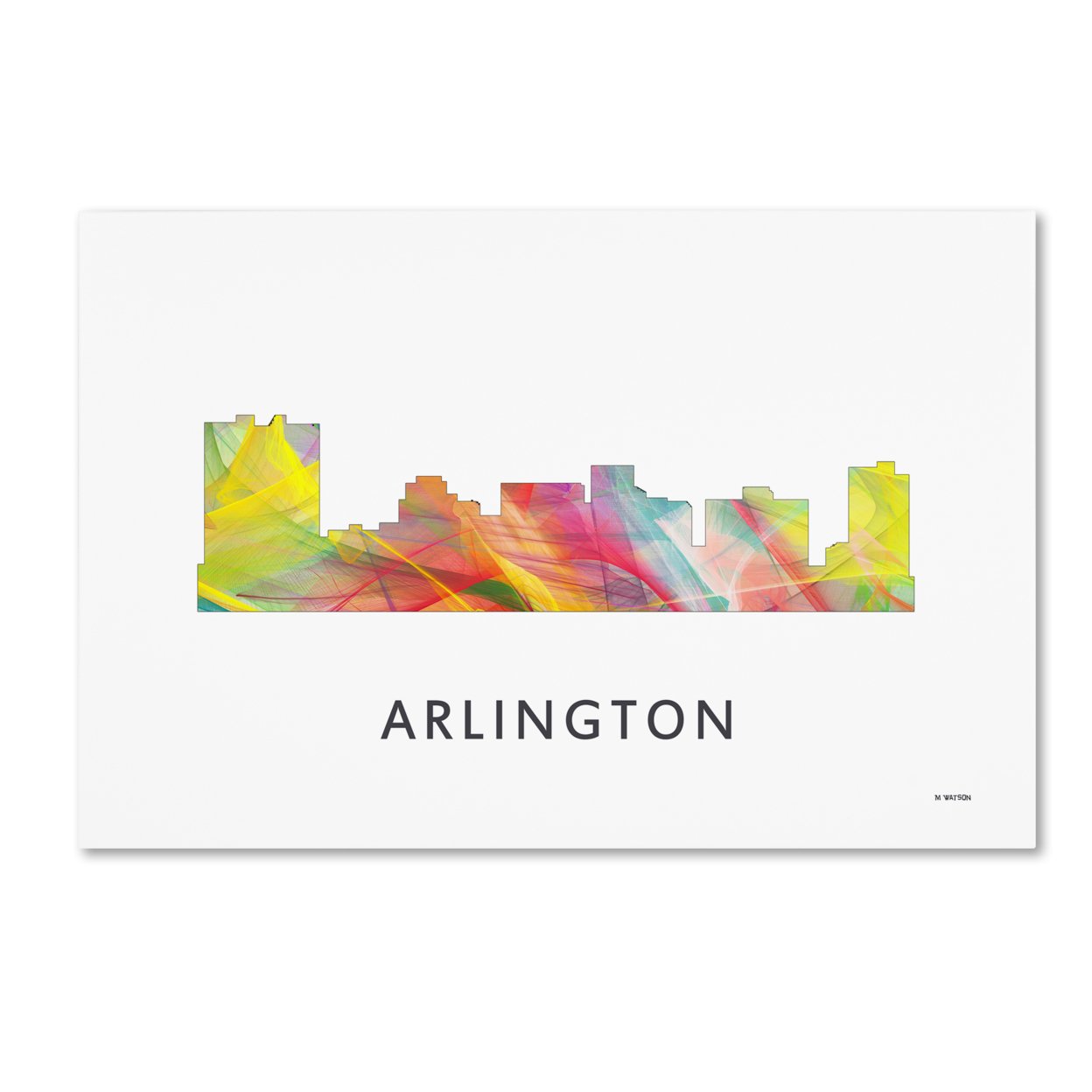 Marlene Watson 'Arlington Texas Skyline WB-1' Canvas Art 16 X 24