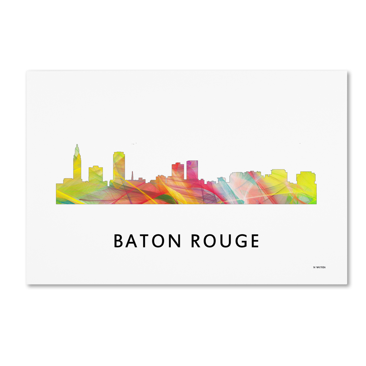 Marlene Watson 'Baton Rouge Louisiana Skyline WB-1' Canvas Art 16 X 24