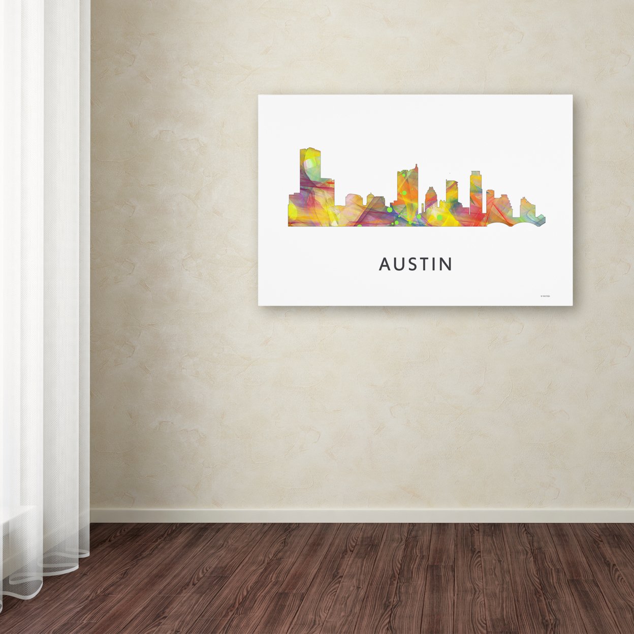 Marlene Watson 'Austin Texas Skyline WB-1' Canvas Art 16 X 24
