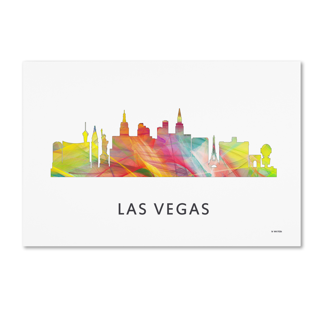 Marlene Watson 'Las Vegas Nevada Skyline 2 WB-1' Canvas Art 16 X 24