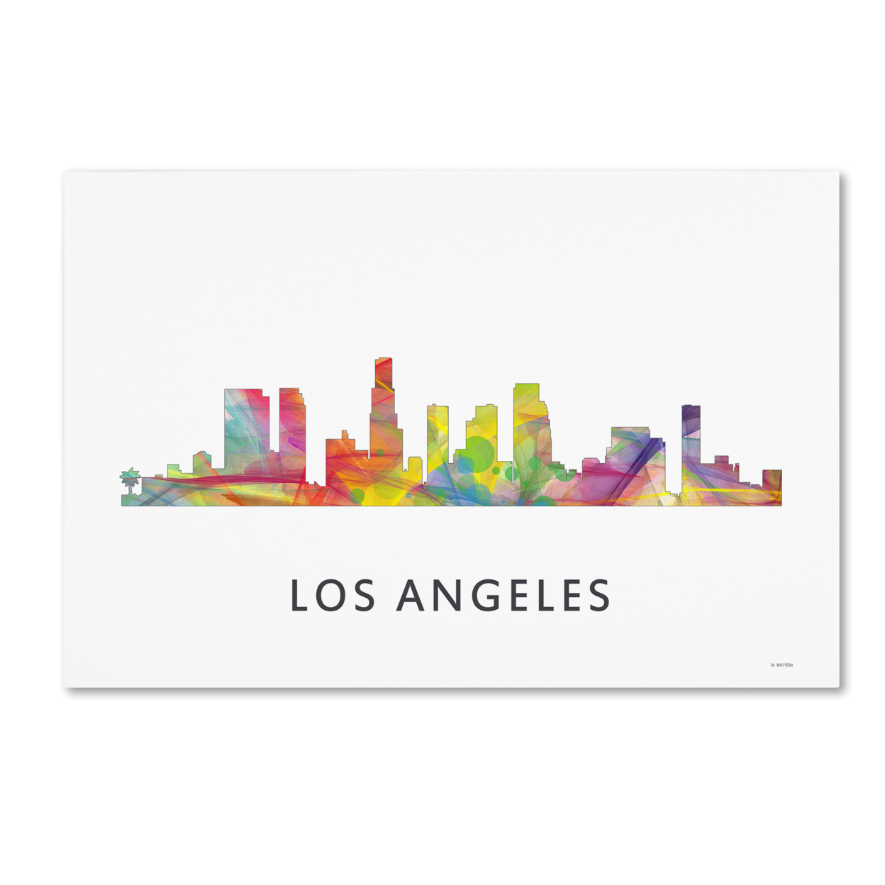 Marlene Watson 'Los Angeles California Skyline WB-1' Canvas Art 16 X 24