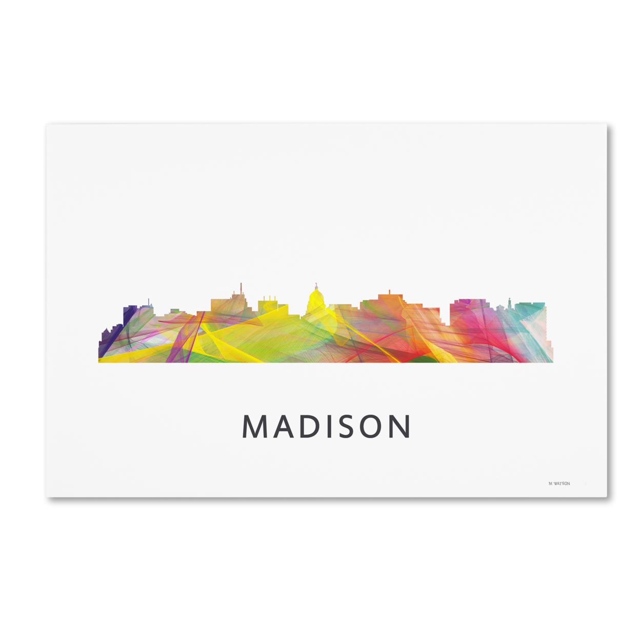 Marlene Watson 'Madison Wisconsin Skyline WB-1' Canvas Art 16 X 24