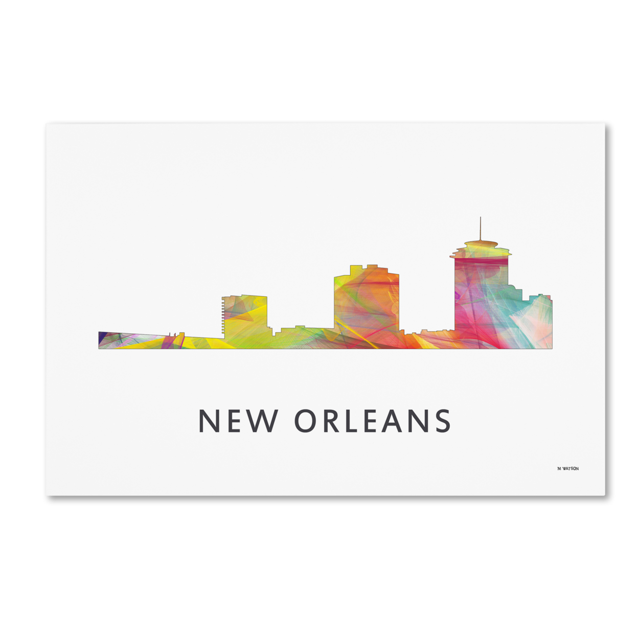 Marlene Watson 'New Orleans Louisiana Skyline WB-1' Canvas Art 16 X 24