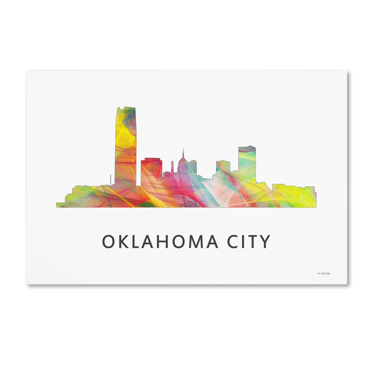 Marlene Watson 'Oklahoma City Oklahoma Skyline WB-1' Canvas Art 16 X 24