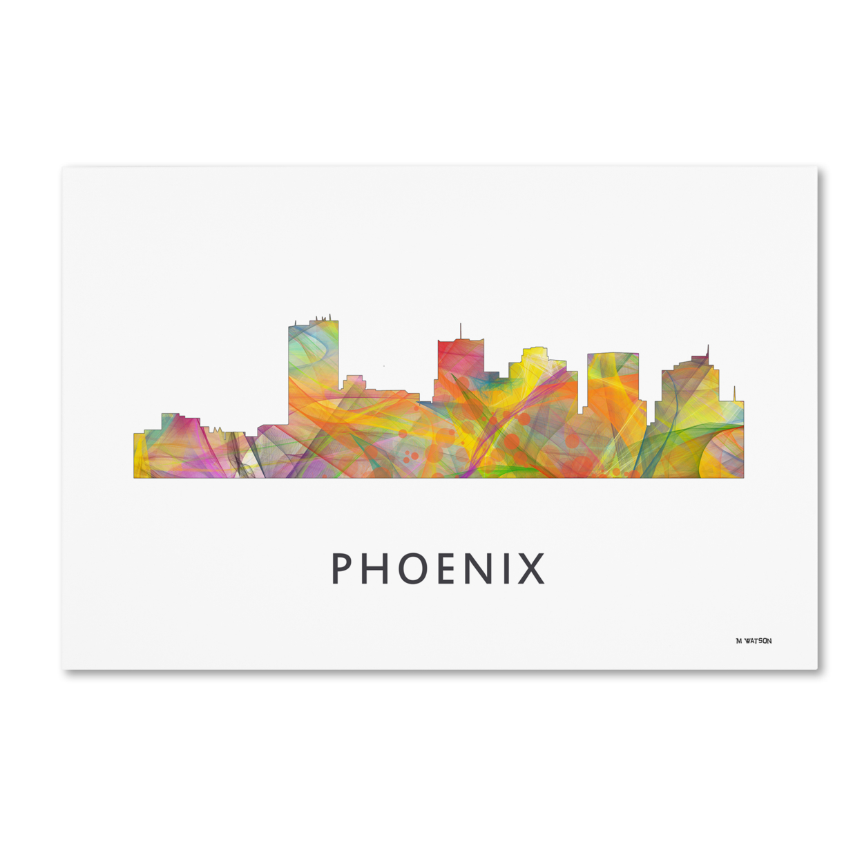 Marlene Watson 'Phoenix Arizona Skyline WB-1' Canvas Art 16 X 24