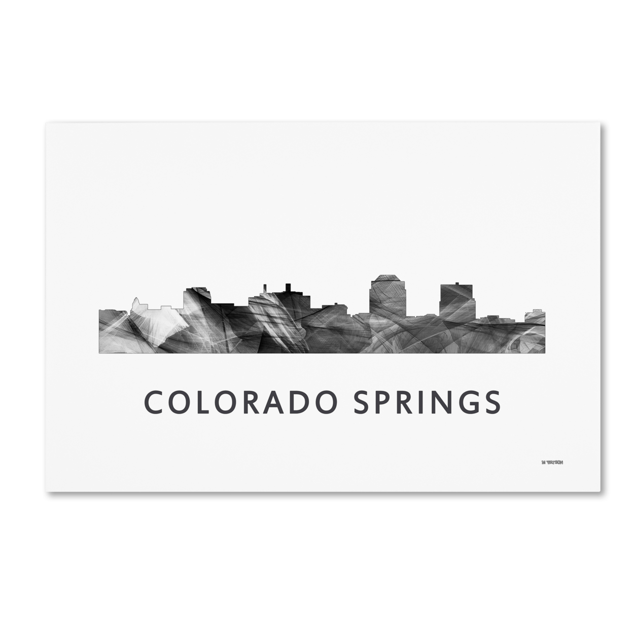Marlene Watson 'Colorado Springs CO Skyline WB-BW' Canvas Art 16 X 24