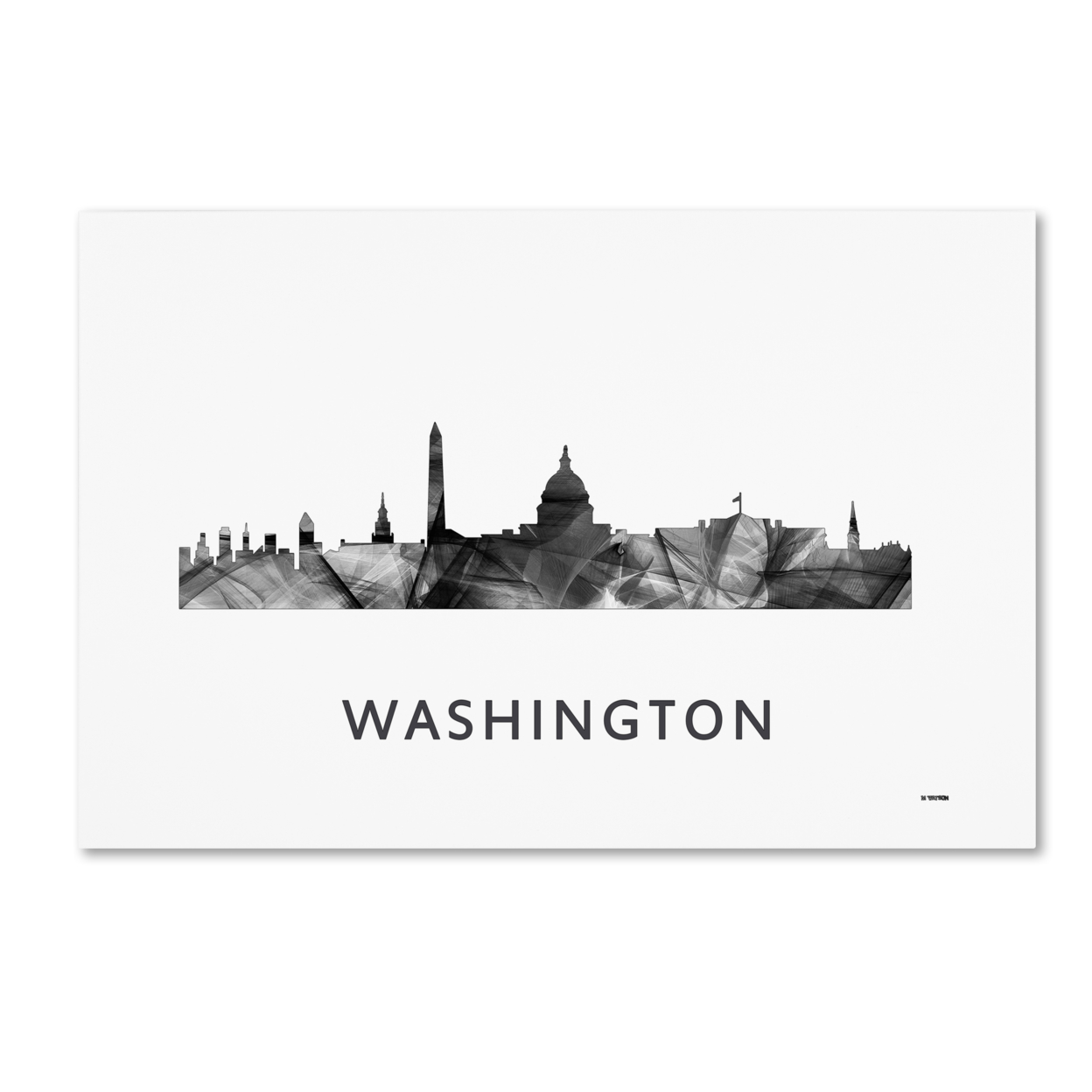 Marlene Watson 'Washington DC Skyline WB-BW' Canvas Art 16 X 24