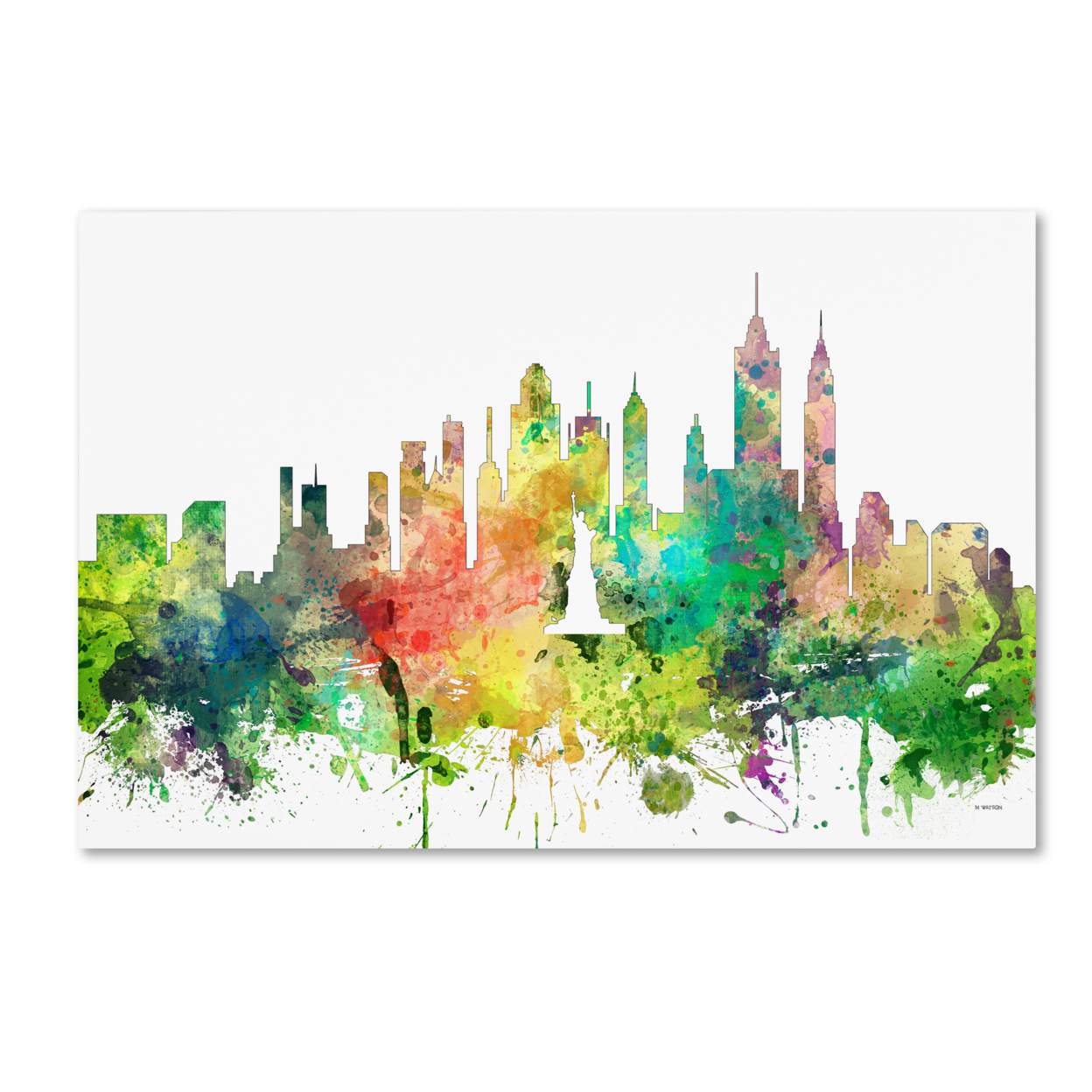 Marlene Watson 'New York New York Skyline SP' Canvas Art 16 X 24