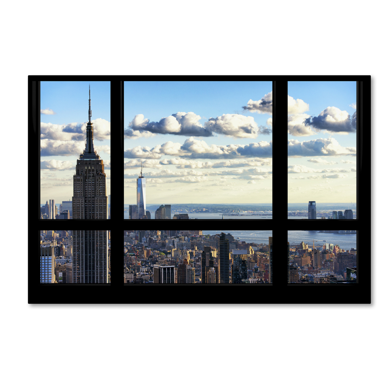 Philippe Hugonnard 'Window View Manhattan' Canvas Art 16 X 24
