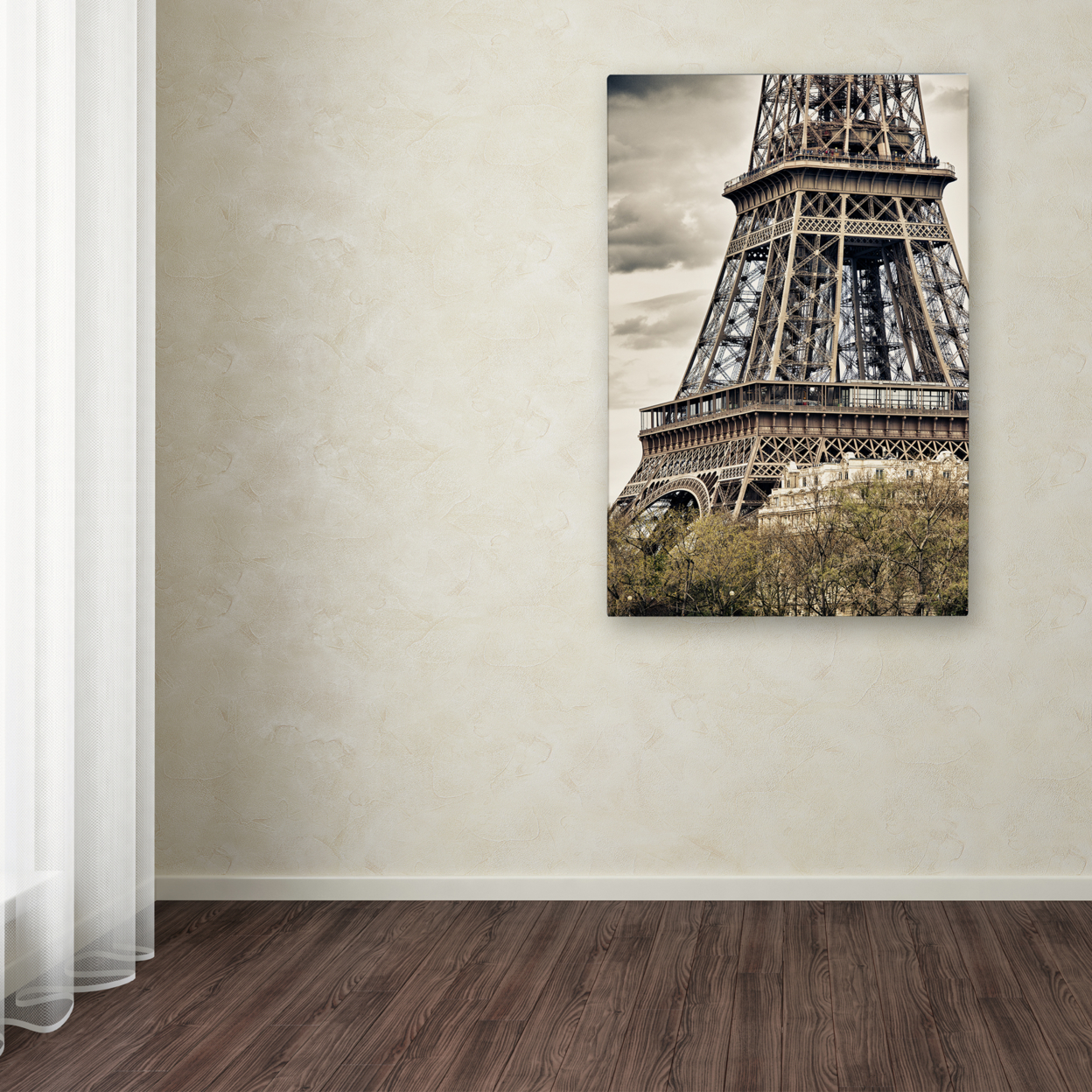 Philippe Hugonnard 'View Of The Eiffel Tower' Canvas Art 16 X 24