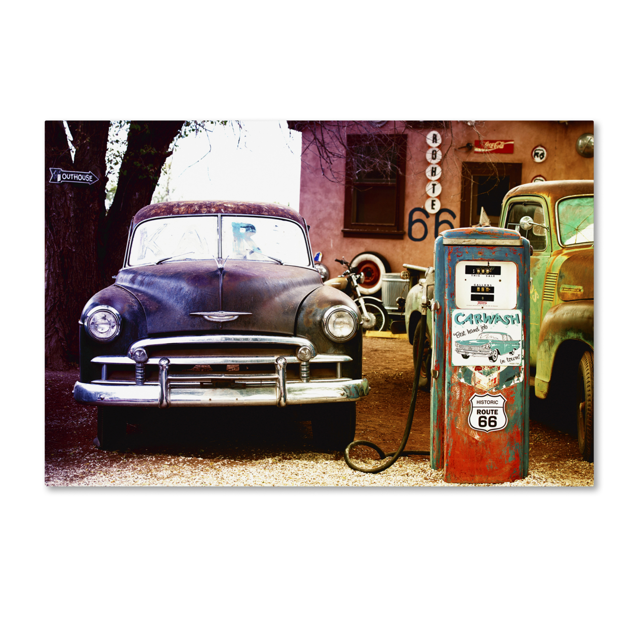 Philippe Hugonnard 'Gas Station Route 66' Canvas Art 16 X 24