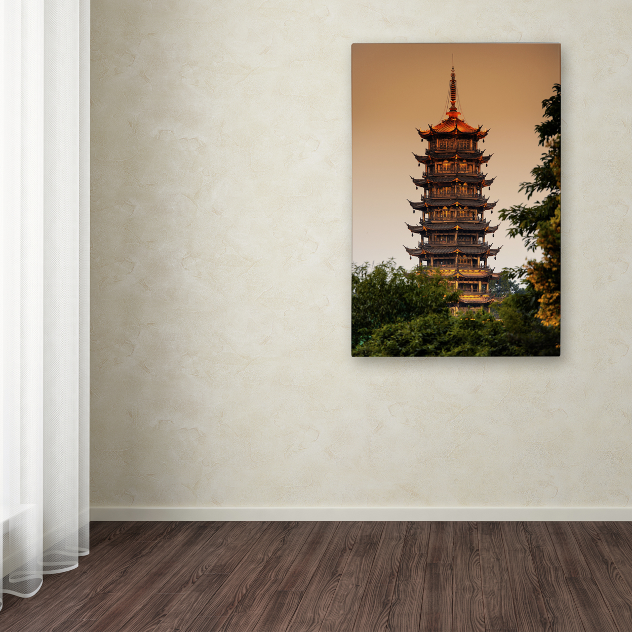 Philippe Hugonnard 'Light Pagoda' Canvas Art 16 X 24