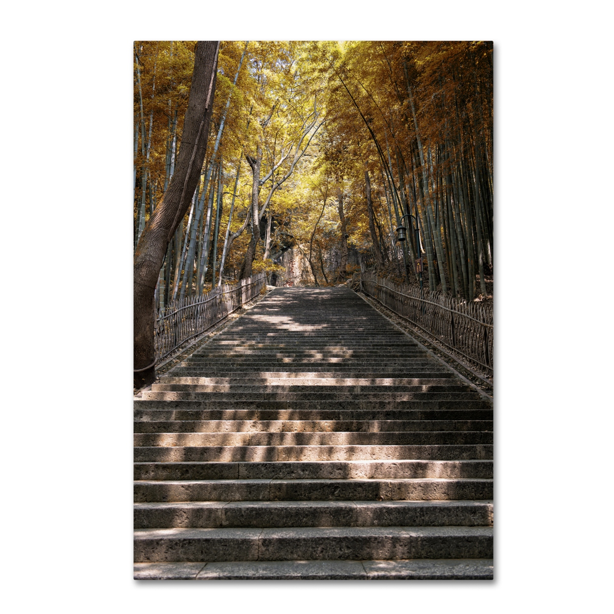 Philippe Hugonnard 'Autumn Stairs' Canvas Art 16 X 24