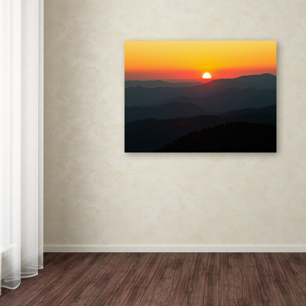 Pierre Leclerc 'Great Smoky Mountains Sunset' Canvas Art 16 X 24