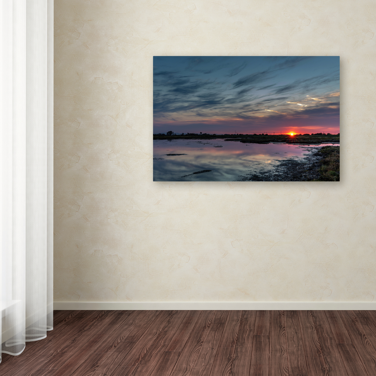 Pierre Leclerc 'Boundary Bay Sunset 2' Canvas Art 16 X 24