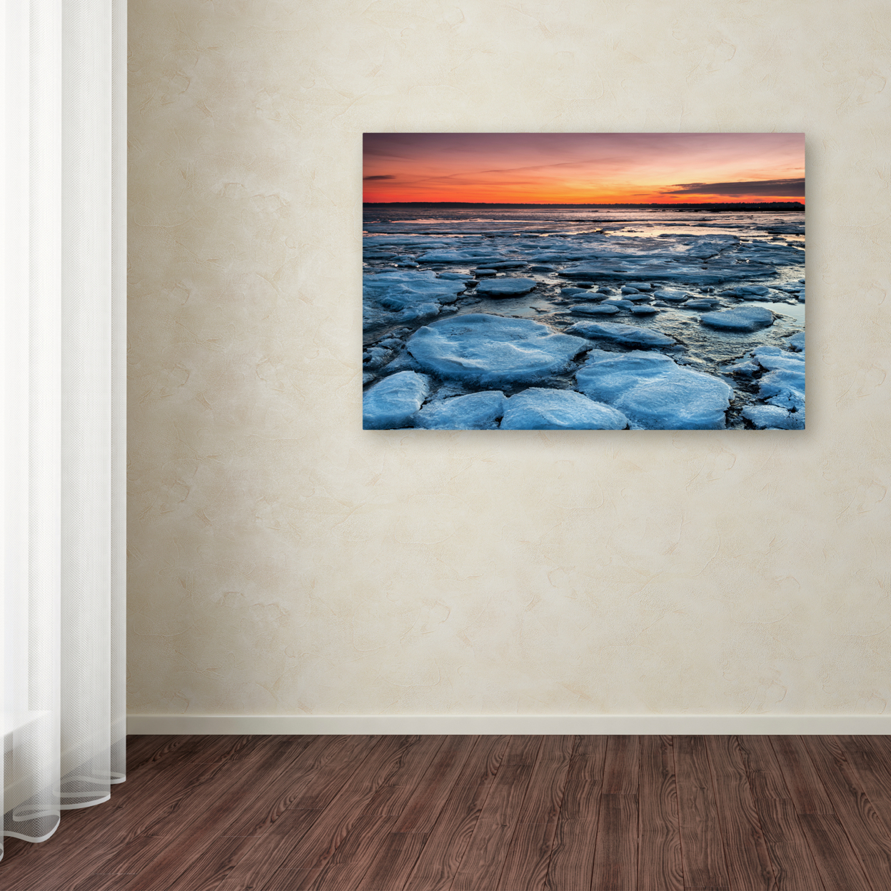 Pierre Leclerc 'Icy Sunrise 2' Canvas Art 16 X 24