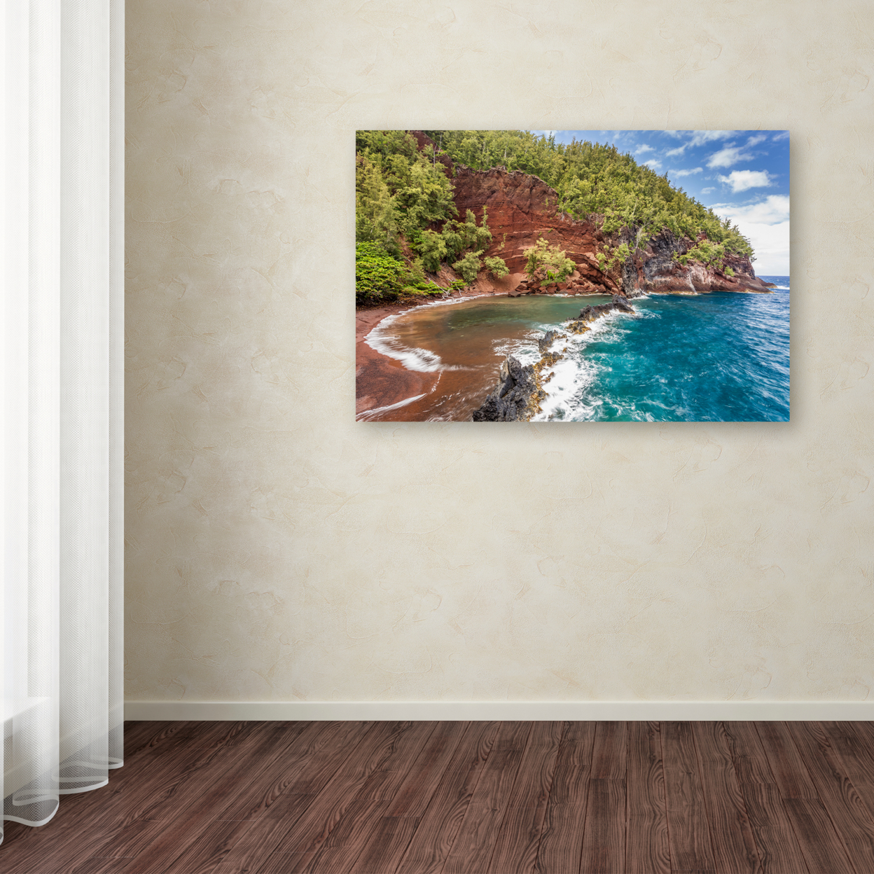 Pierre Leclerc 'Red Sand Beach Maui' Canvas Art 16 X 24