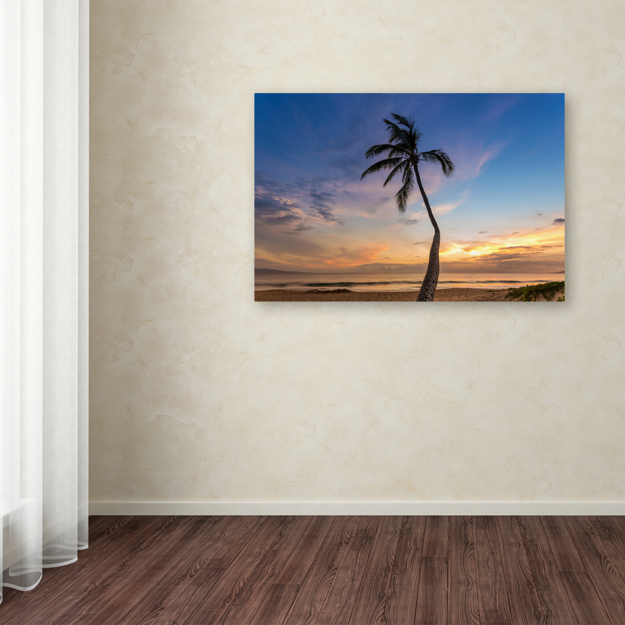 Pierre Leclerc 'Sunset Palm Tree' Canvas Art 16 X 24
