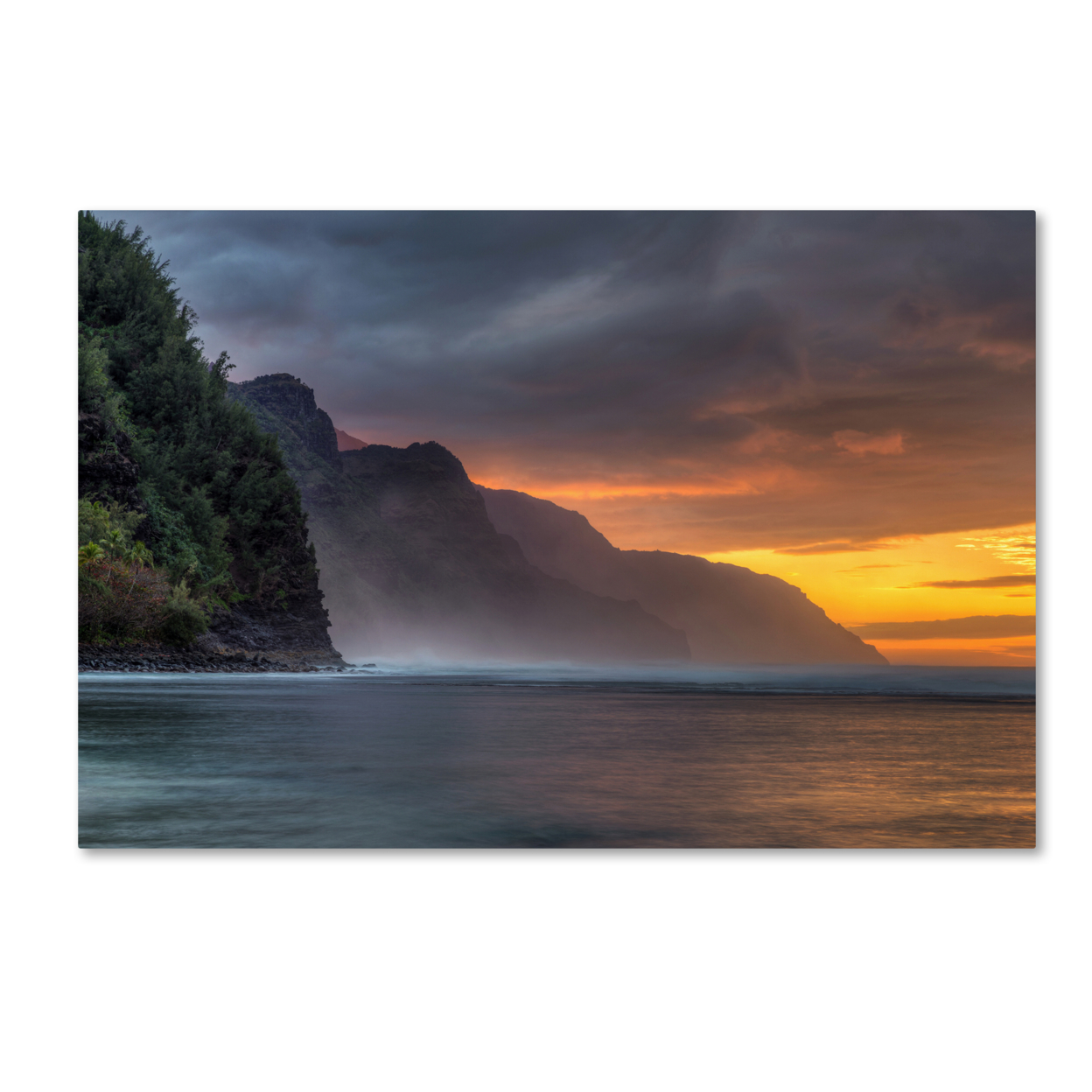 Pierre Leclerc 'Napali Sunset Kauai' Canvas Art 16 X 24