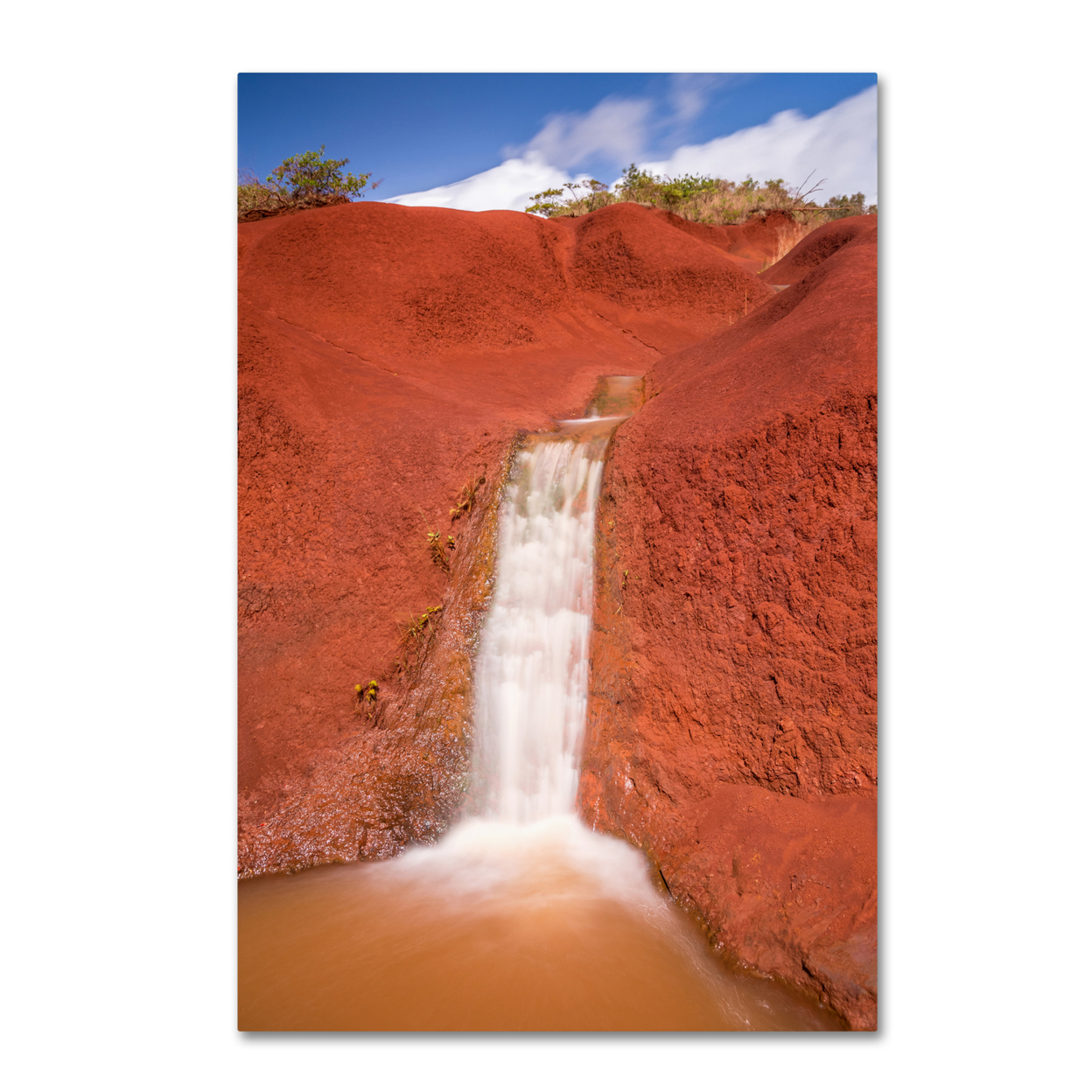 Pierre Leclerc 'Red Dirt Waterfall' Canvas Art 16 X 24