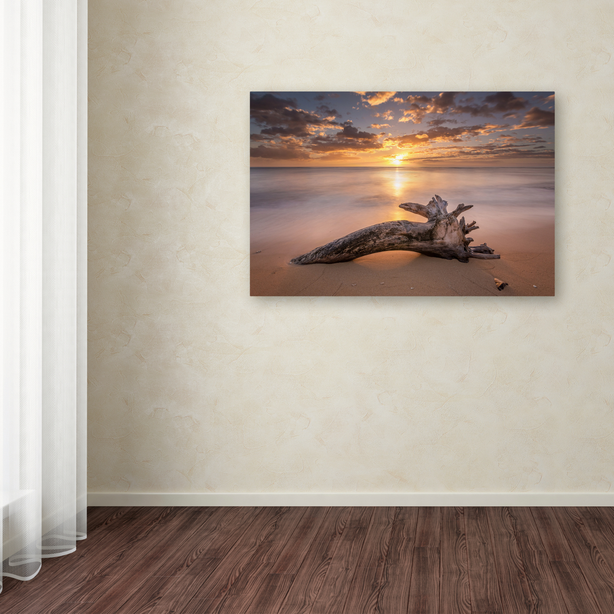 Pierre Leclerc 'Beach Tree Sunrise' Canvas Art 16 X 24