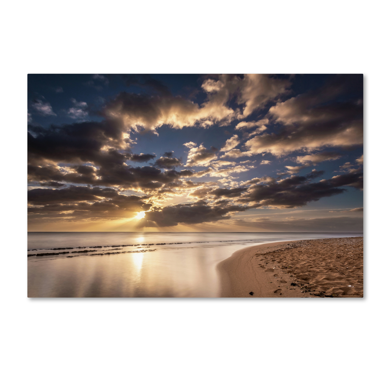 Pierre Leclerc 'Kauai Beach Sunrise' Canvas Art 16 X 24