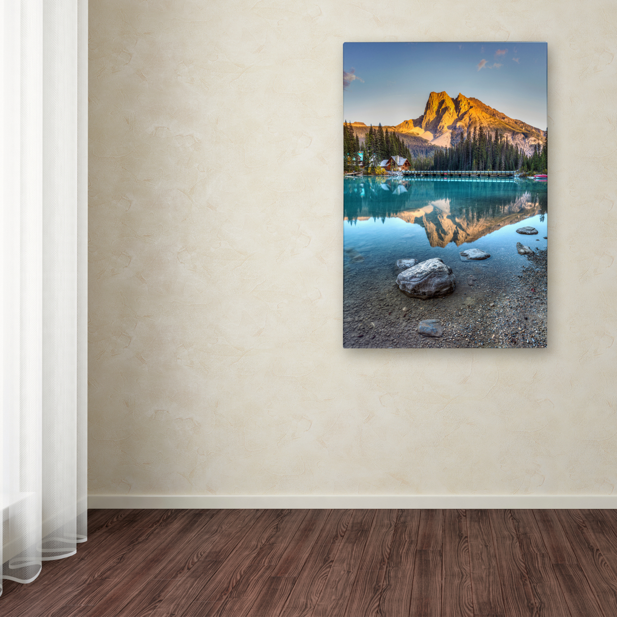 Pierre Leclerc 'Emerald Lake Sunset' Canvas Art 16 X 24