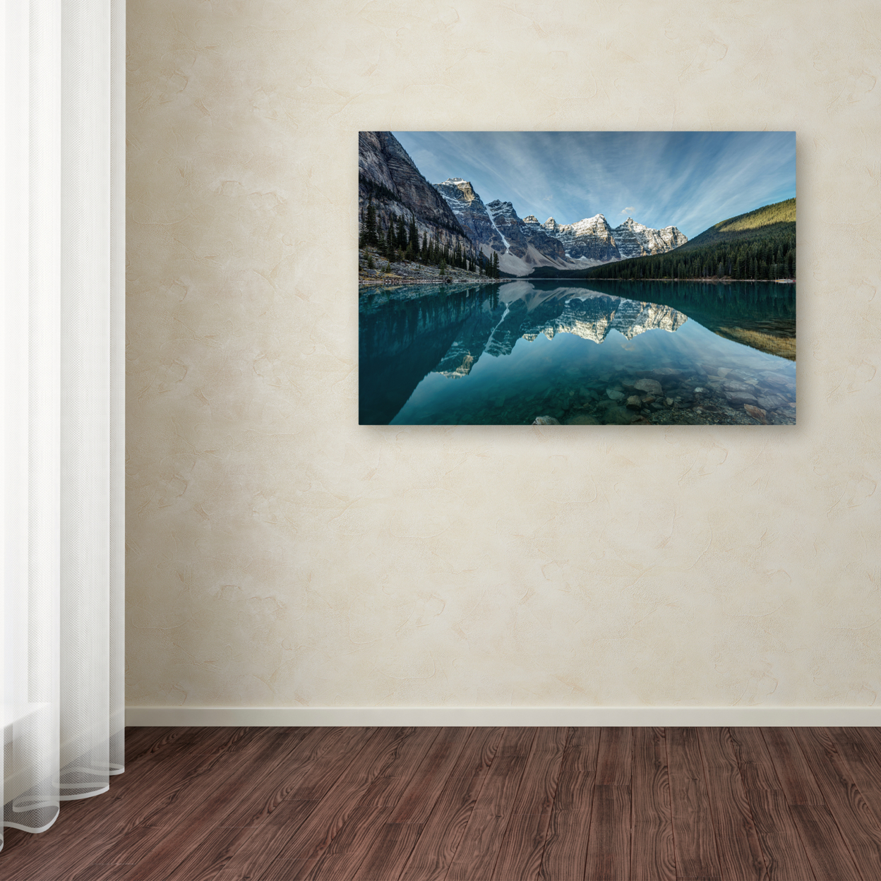 Pierre Leclerc 'Moraine Lake Reflection' Canvas Art 16 X 24